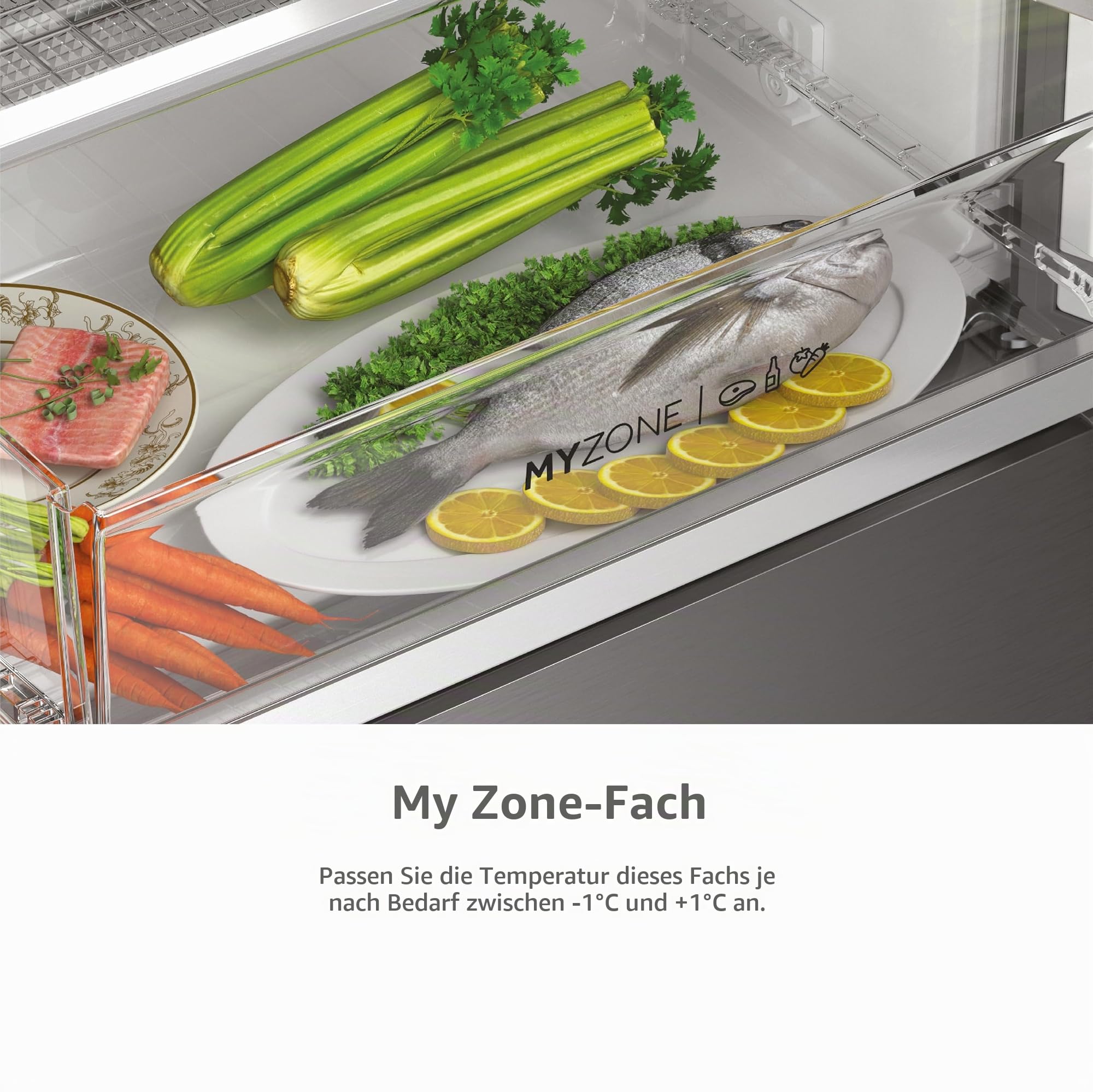 Haier HTW7720ENMP Kühl-Gefrier-Kombination/Edelstahlfront / 483 Liter/MyZone Plus/Humidity Zone/Smart Home: Integriertes Wi-Fi/Auch per hOn App steuerbar