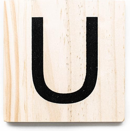 Miniatura 8 de Stiles Azulejos de letra, crucigrama de madera para pared, sala de estar, comedor, cocina o dormitorio, 3.5 pulgadas, nuez, letra E