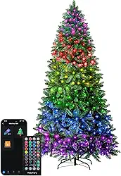 Árvore de Natal inteligente, árvore artificial de 1,8 m, 270 luzes coloridas de LED, 920 ramos, sincronização de música, controle de aplicativo, temporizador