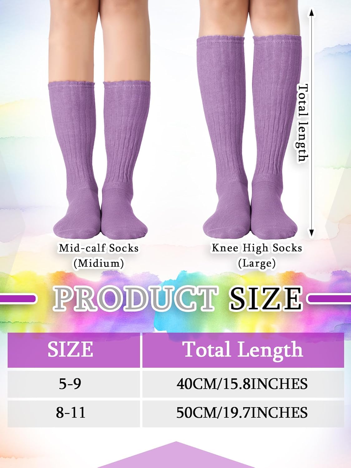 Fourluoo 12-24 Pairs Slouch Socks for Women, Long Stacked Scrunch Socks Convertible Knee High to Ankle Breathable Daily Wear