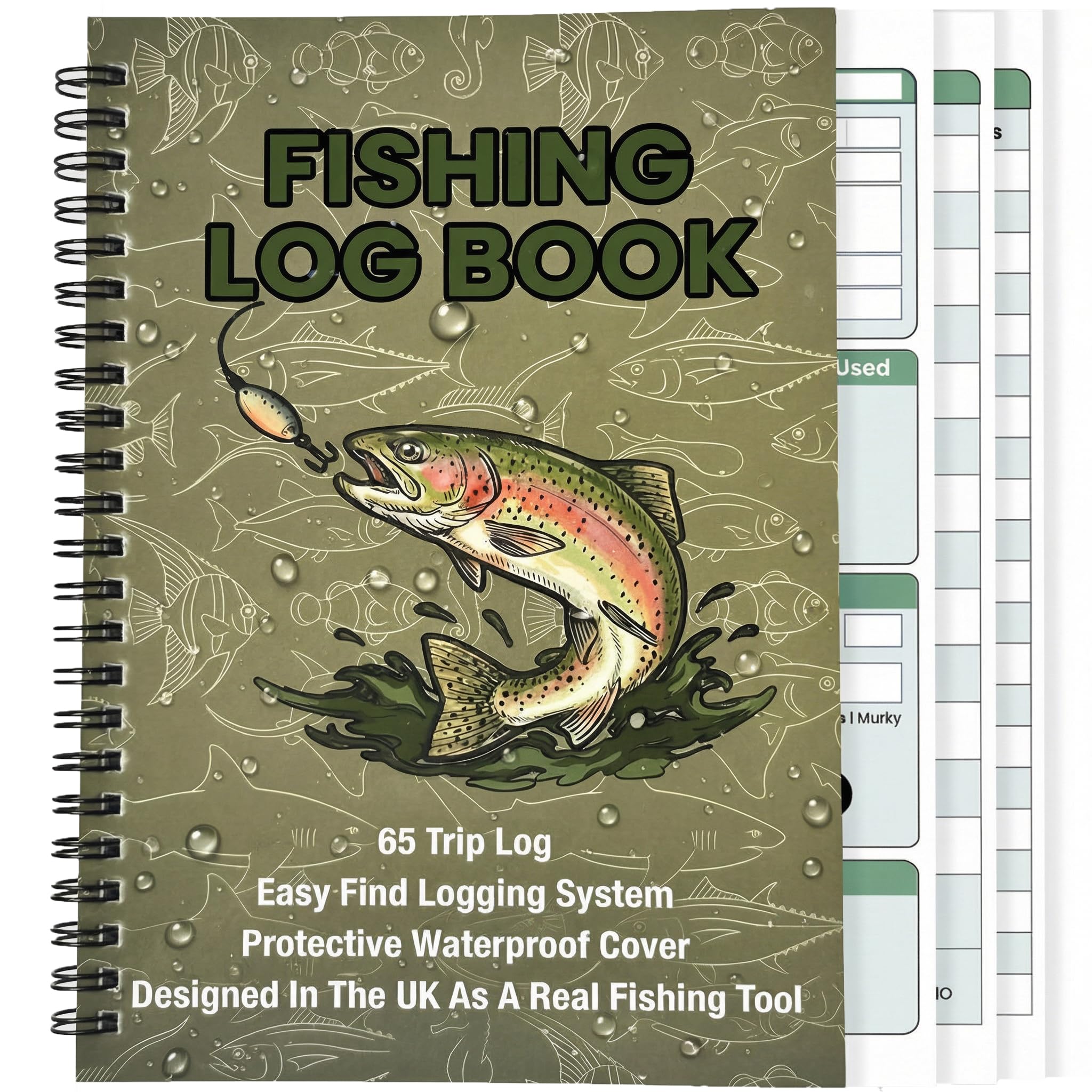 Fishing Log Book โ Fishing Gift for Men, Angler Catch Record & Trip Journal (A5) Fly, Carp Sea and River