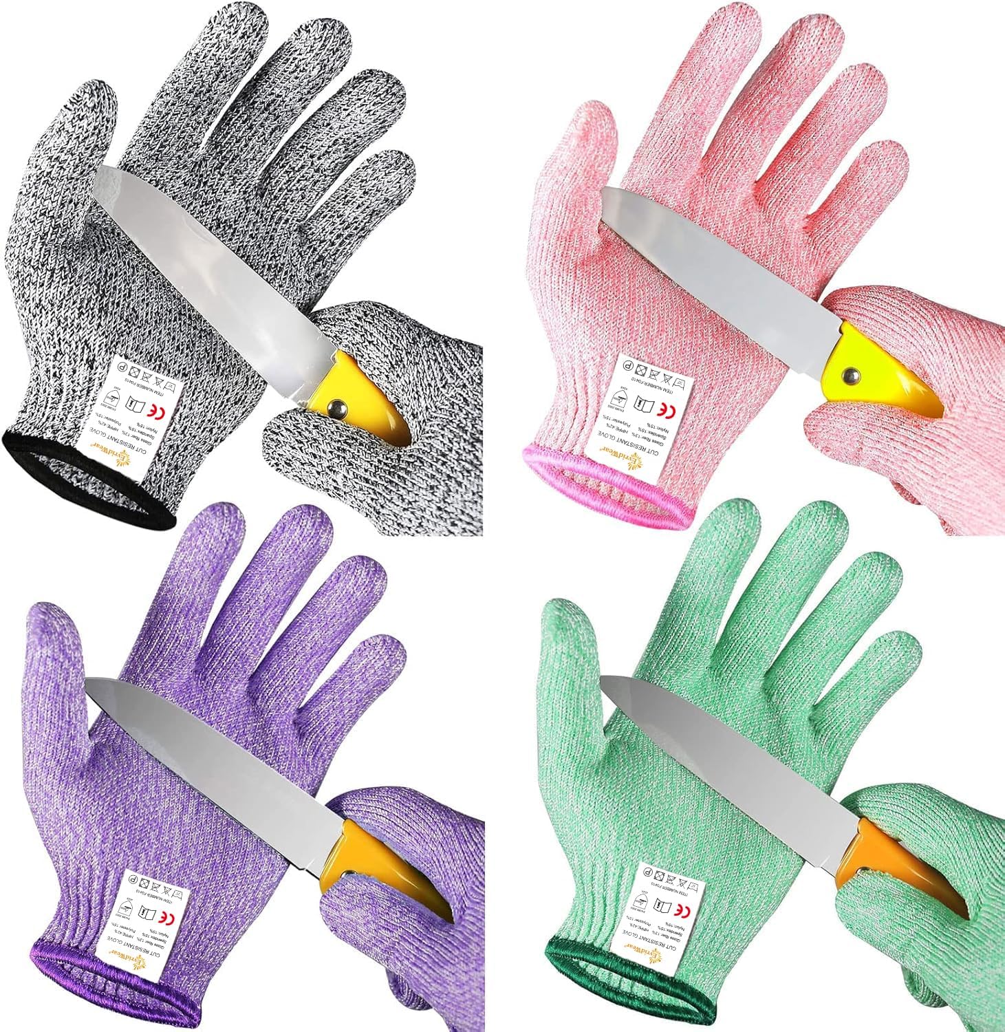Evridwear Cut Resistant Gloves for Kids 7-9 Years, Level 5 Protection Cutting Gloves Food Grade for Cooking, Whittling, Wood Carving, Gardening and DIY