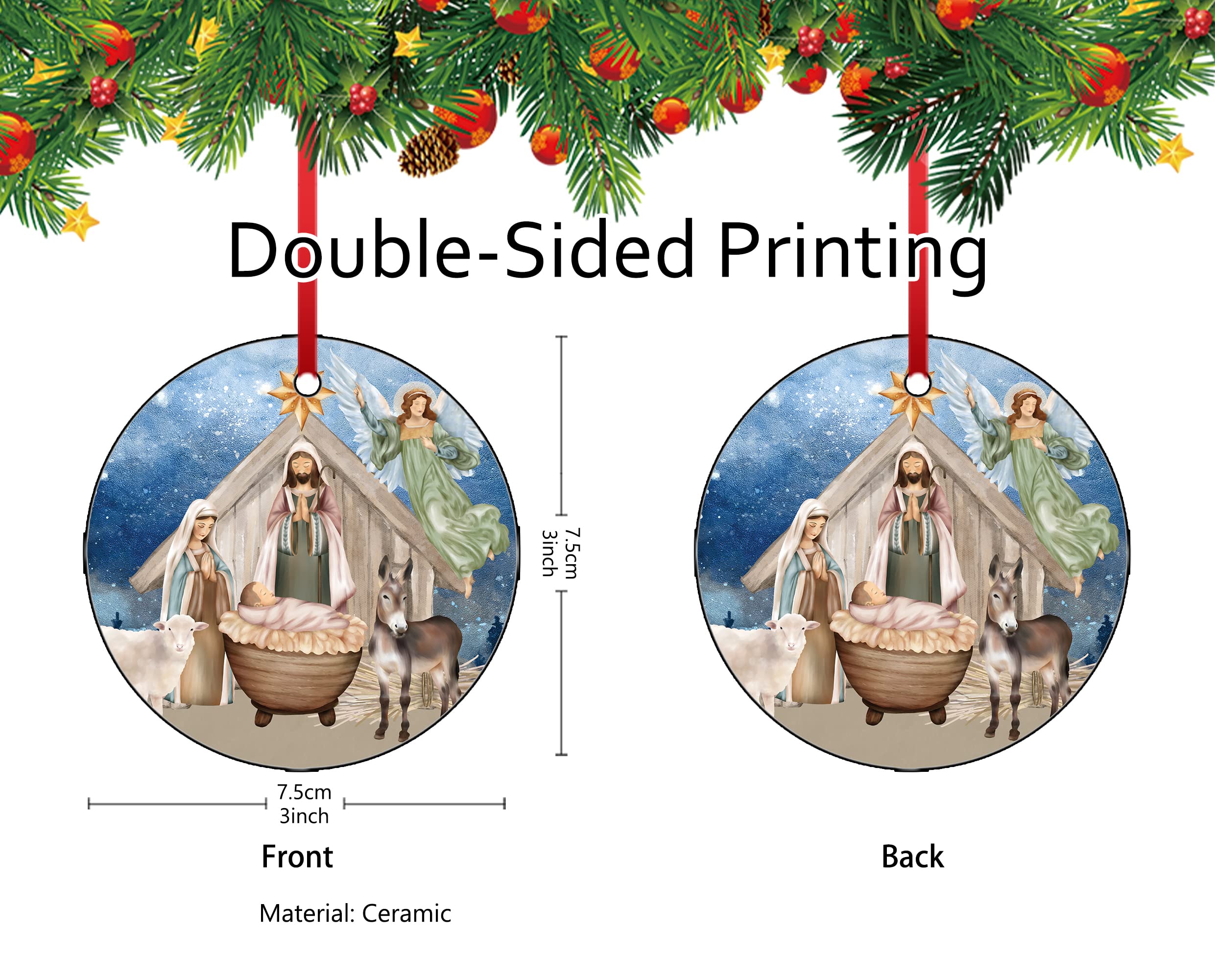 Amazon.co.jp: キリスト降誕 クリスマスオーナメント 宗教的 キリスト 