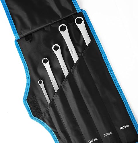 Miniatura 9 de DURATECH Juego de llaves de trinquete extralargas, 9 piezas, acero al cromo vanadio, con organizador de herramientas