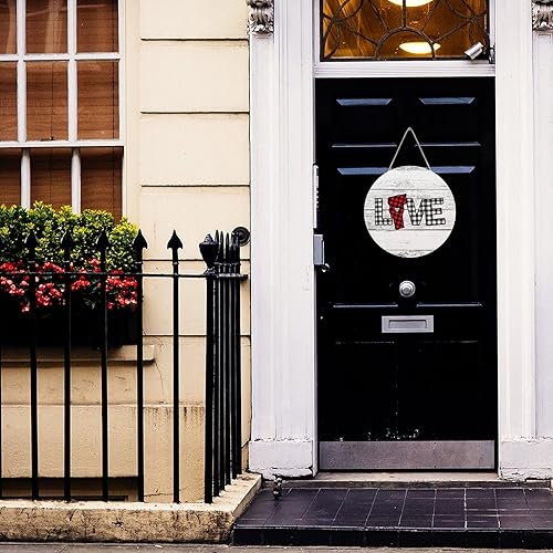 Miniatura 6 de Welcome Sign Vermont Map Heart Love Round Wooden Sign Rustic Buffalo Plaid State Map Silhouette Sign Christian Quote Wall Decor Farmhouse Rustic