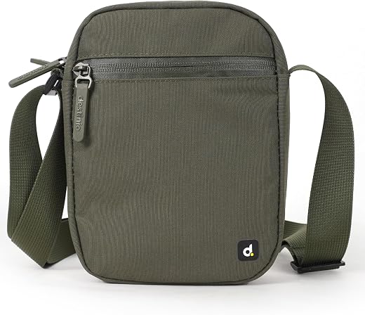 Destinio Small Crossbody Sling Bag for Men and Women - Waterproof Pocket and Zippers, Anti Theft Locking - Stylish Mini Si...