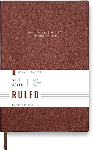 Miniatura 1 de Minimalism Art, Cuaderno clásico de tapa suave, tamaño grande, composición B5 de 7.6 x 10 pulgadas, 176 páginas, papel grueso de alta calidad de