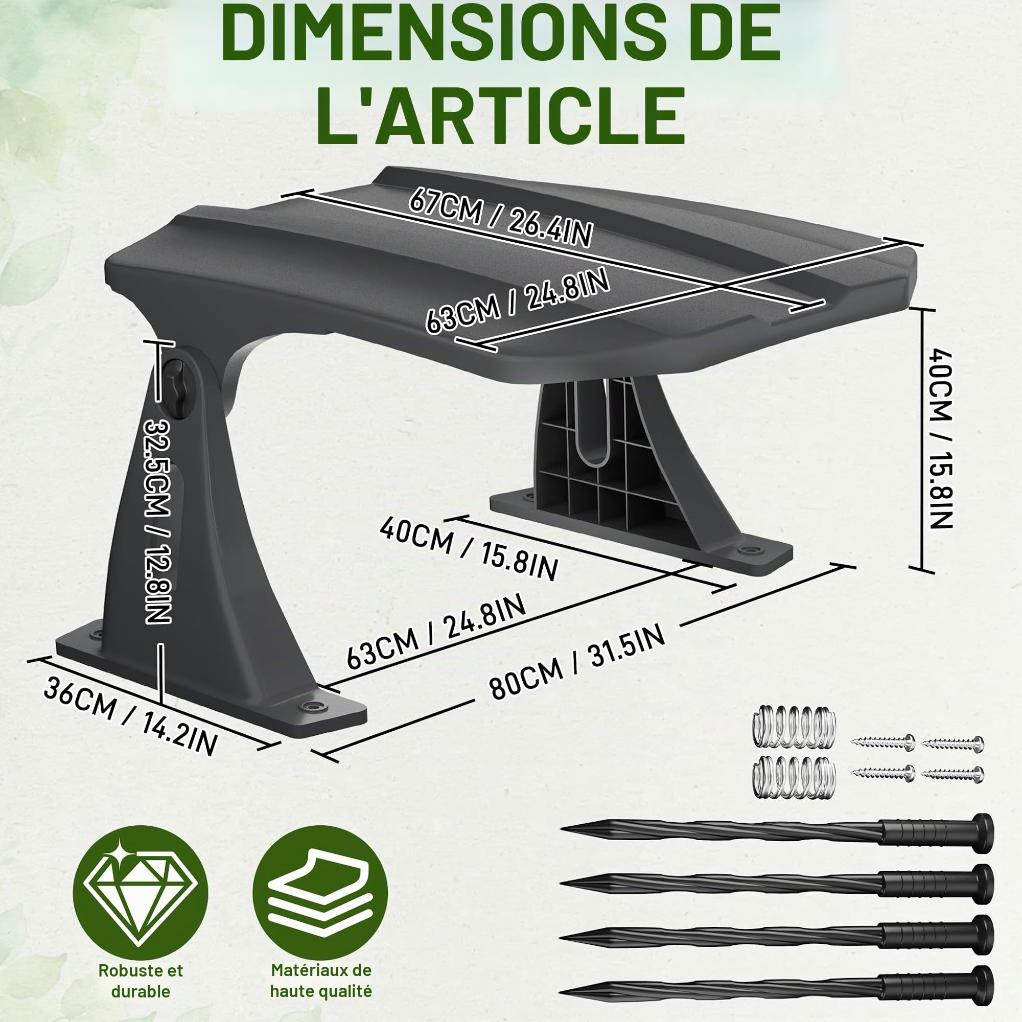 LZQ Garage pour robot tondeuse, résistant aux intempéries, résistant aux UV, abri de protection avec toit rabattable, toit de protection pour robot tondeuse, accessoire pour robot tondeuse à gazon