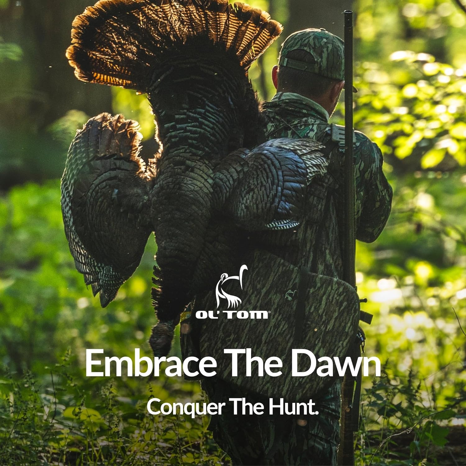 Drake Waterfowl Ol’Tom Time & Motion Gunslinger Adjustable Turkey Vest for Hunting, Mossy Oak Camo