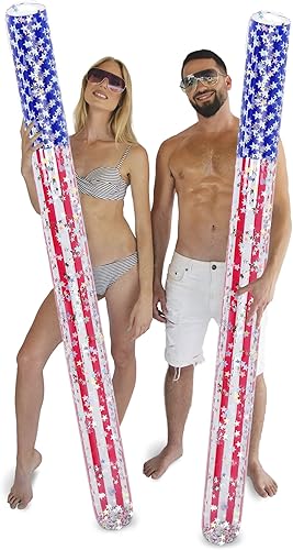 Miniatura 1 de POZA Flotador inflable para piscina de Estados Unidos  Lujosa tumbona divertida llena de confeti de estrellas plateadas brillantes, diseño de