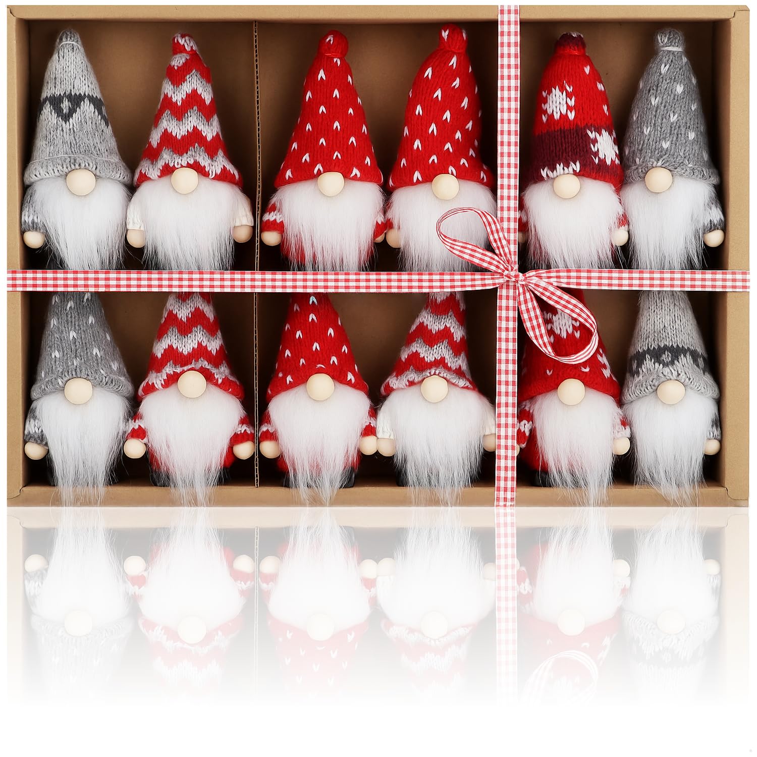COM-FOUR® 12x premium Santa Claus pendants for the Christmas tree, enchanting Christmas tree figurine pendants as tree hangings, Christmas decorations or gift tags