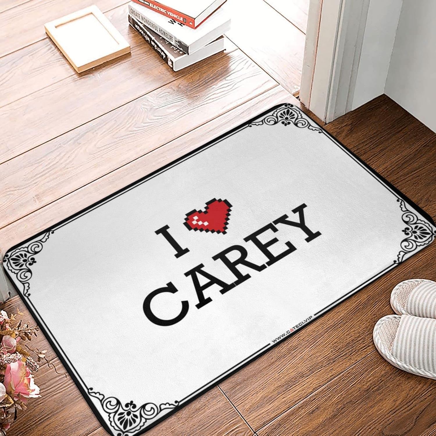 Outdoor Rug Doormat I Love Carey Doormat Home Decor Men Kitchen Stuff (Color : Colour, Size : 65X90CM)