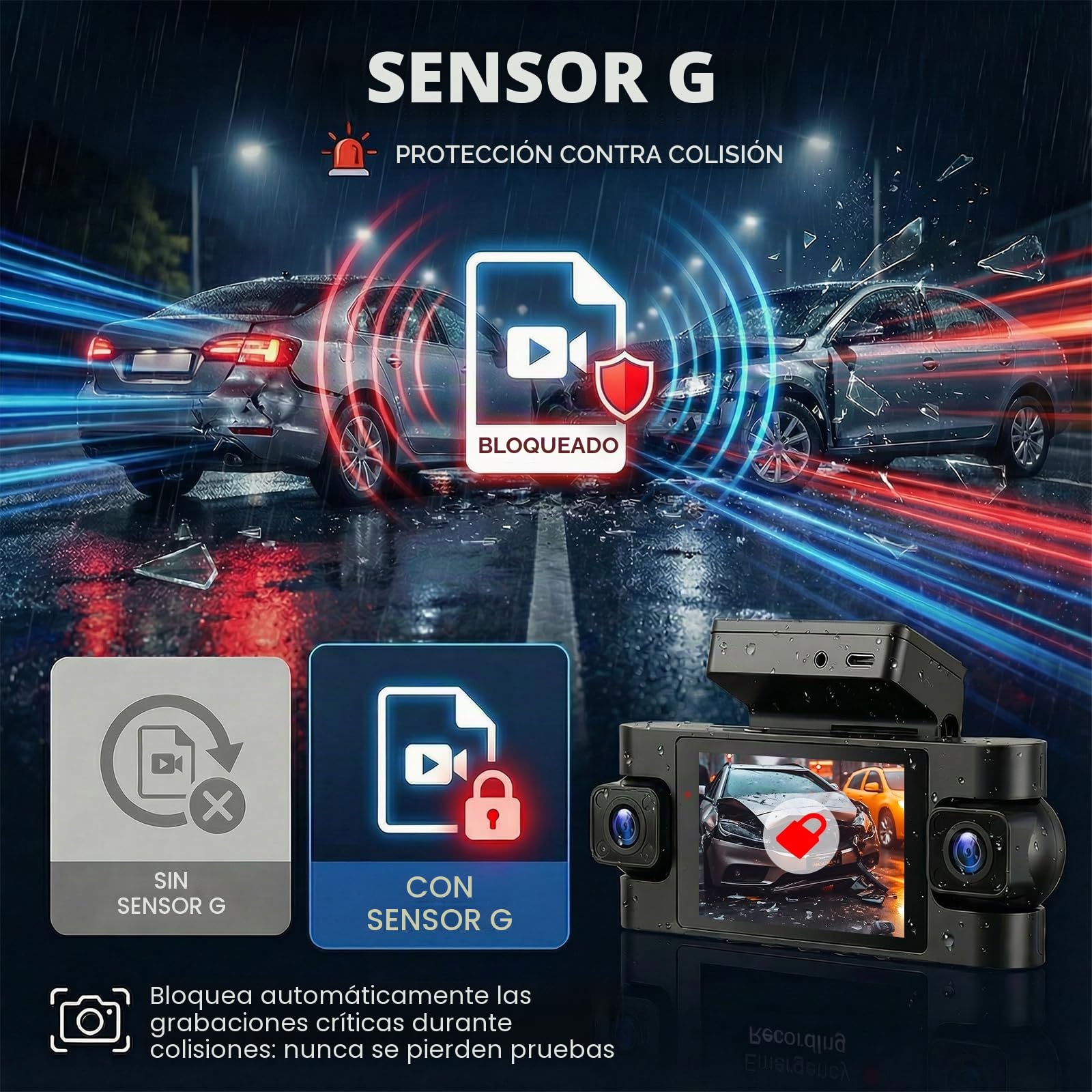 Dash CAM Coche 4 Canales con GPS y 5G WiFi, Camara Vigilancia Coche 360 Grados, Dashcam Delantera Trasera e Interior, 2K+3 * 1080P, Pantalla IPS de 3 Pulgadas, Visión Nocturna, App 24/7