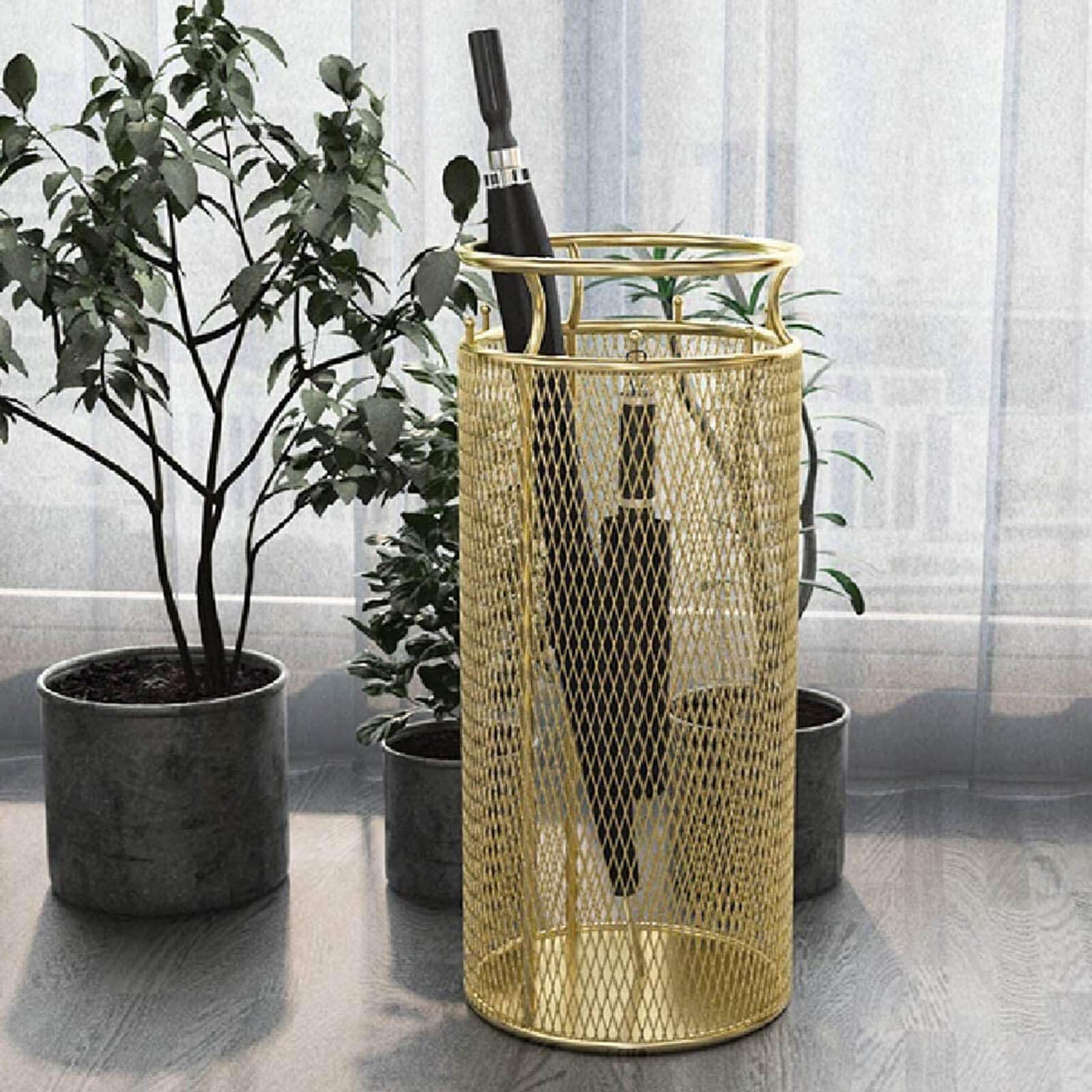 Metalowy okrągły stojak na parasol z tacą kolekcjonerską - do biura kawiarni - 70 cm wysokości x 30 cm średnicy
