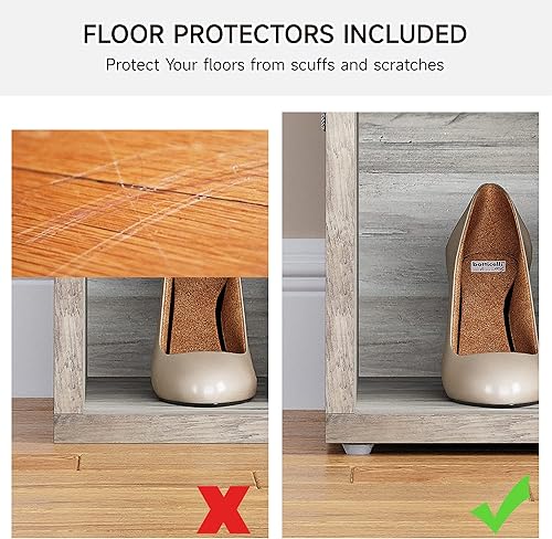 Miniatura 6 de IDEALHOUSE Banco de zapatos de 20 pulgadas, banco de almacenamiento de zapatos con cojín de espuma y estante ajustable, para entrada, sala de estar