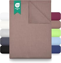 Green Mark 100% Cotton Flat Sheet – Classic Flat Sheet, No Elastic, Skin-Friendly, Easy Care, Washable at High Temperature – Sand/Beige – 180 x 275 cm