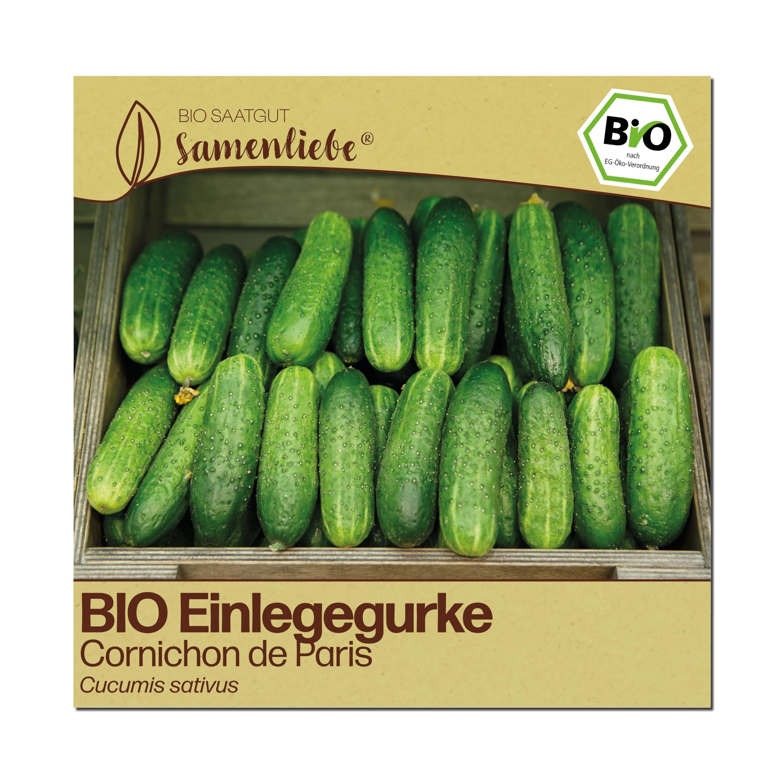 Samenliebe BIO Gurken Samen | Einlegegurke Cornichon de Paris - französische mini - samenfestes BIO Saatgut