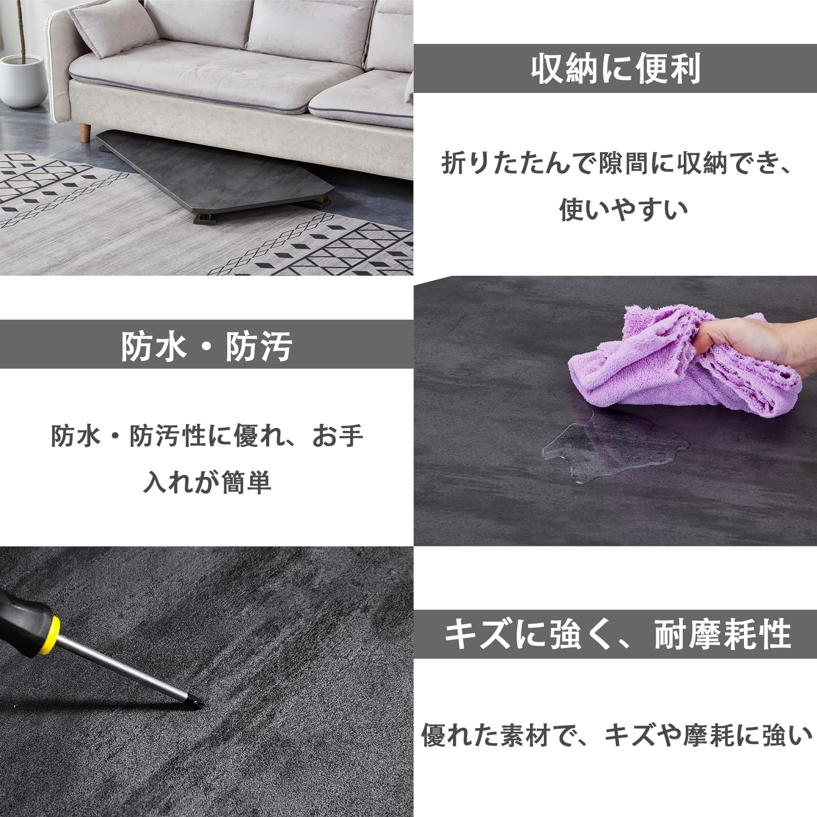 Amazon.co.jp: PluieSoleil ローテーブル 幅120cm×奥行60cm 折りたたみ