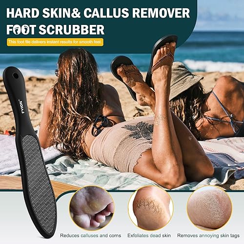 Miniatura 2 de FVION Lima de pie de doble cara para removedor de callos - Removedor de piel dura y muerta altamente eficaz para talones agrietados y piel seca