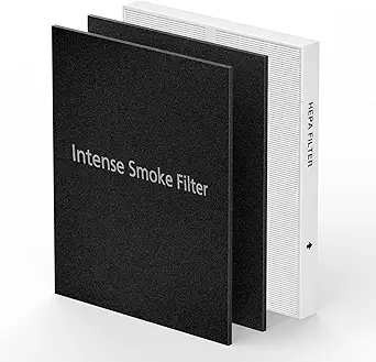 AP-1512HH & 200M Intense Smoke Filter Set for Coway Airmega AP-1512HH and Airmega 200M Air Purifi-ers, 2 Intense Smoke Deodorization Filters and 1 HEPA Filter, 3 Pack, Black