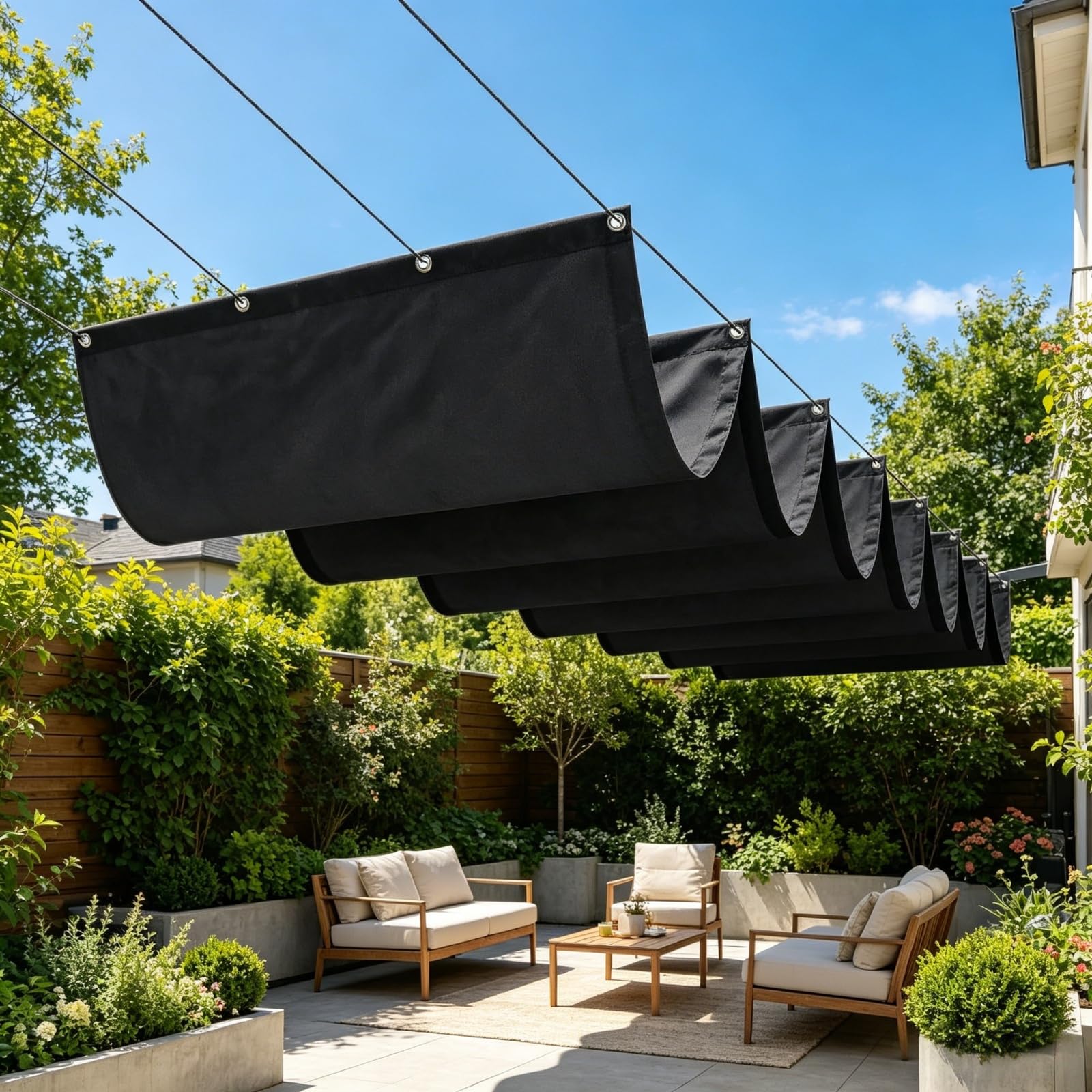 Toile dombrage imperméable 180x200 contre la chaleur et la pluie sur le balcon ou la terrasse