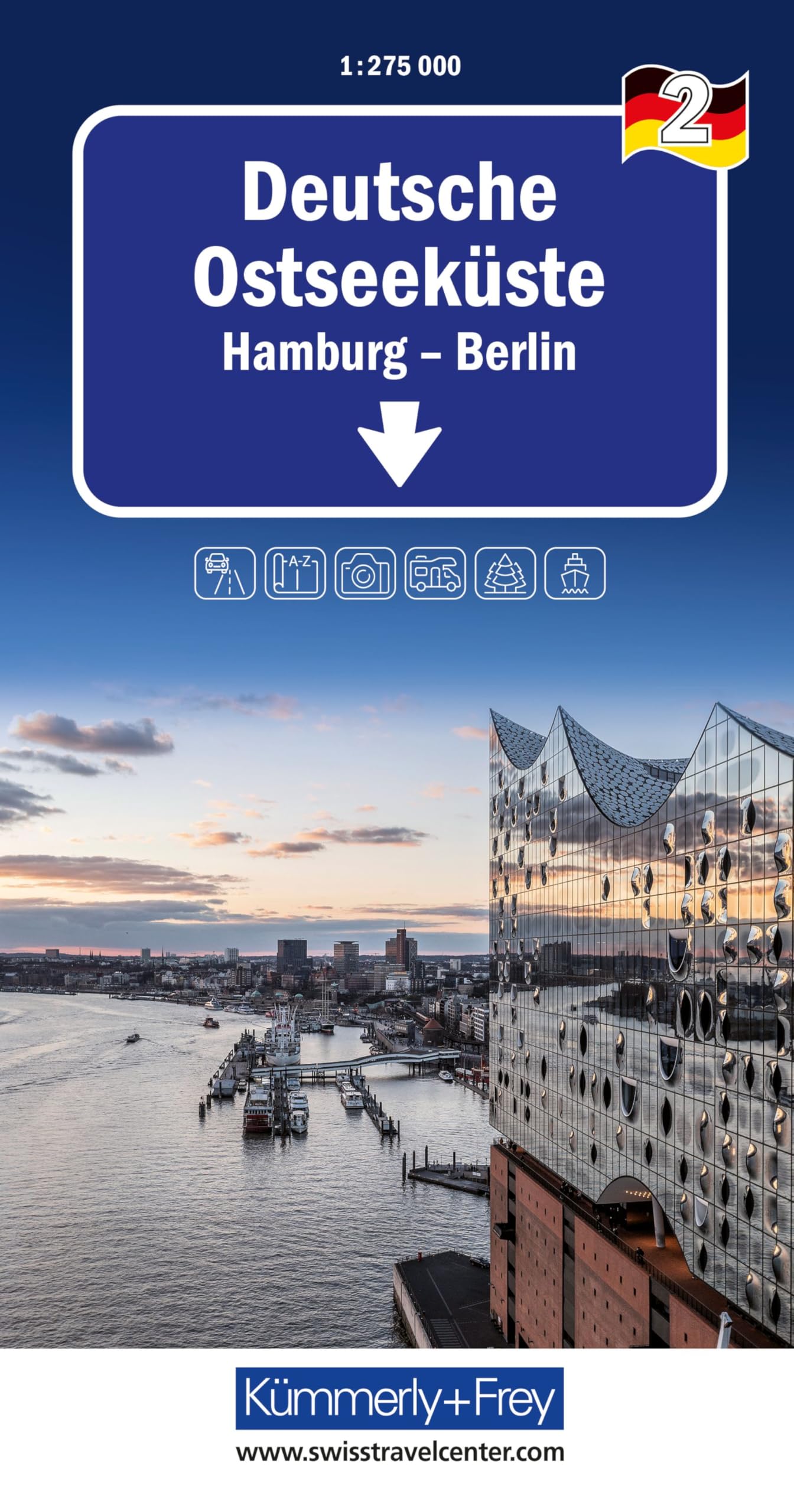 Germany East Sea Coast / Hamburg, Berlin (2): Mit Hamburg und Berlin. Inkl. Ortsverzeichnis und Reiseinformationen. Matt laminiert (Regional maps - Germany)