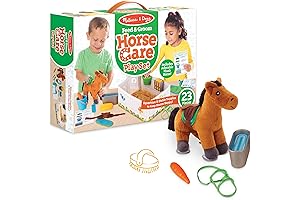 Melissa & Doug Feed & Groom Horse Care Play Set: Interactive Plush...
