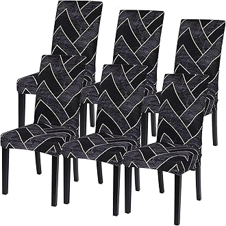 AAZEEM Dining Room Chair Covers Stretch Parsons Chair Slipcovers for Dining Room Chair |Elastic Chair Cover |Stretchable Dining Chair Cover |Removable |Washable|Set of 6|