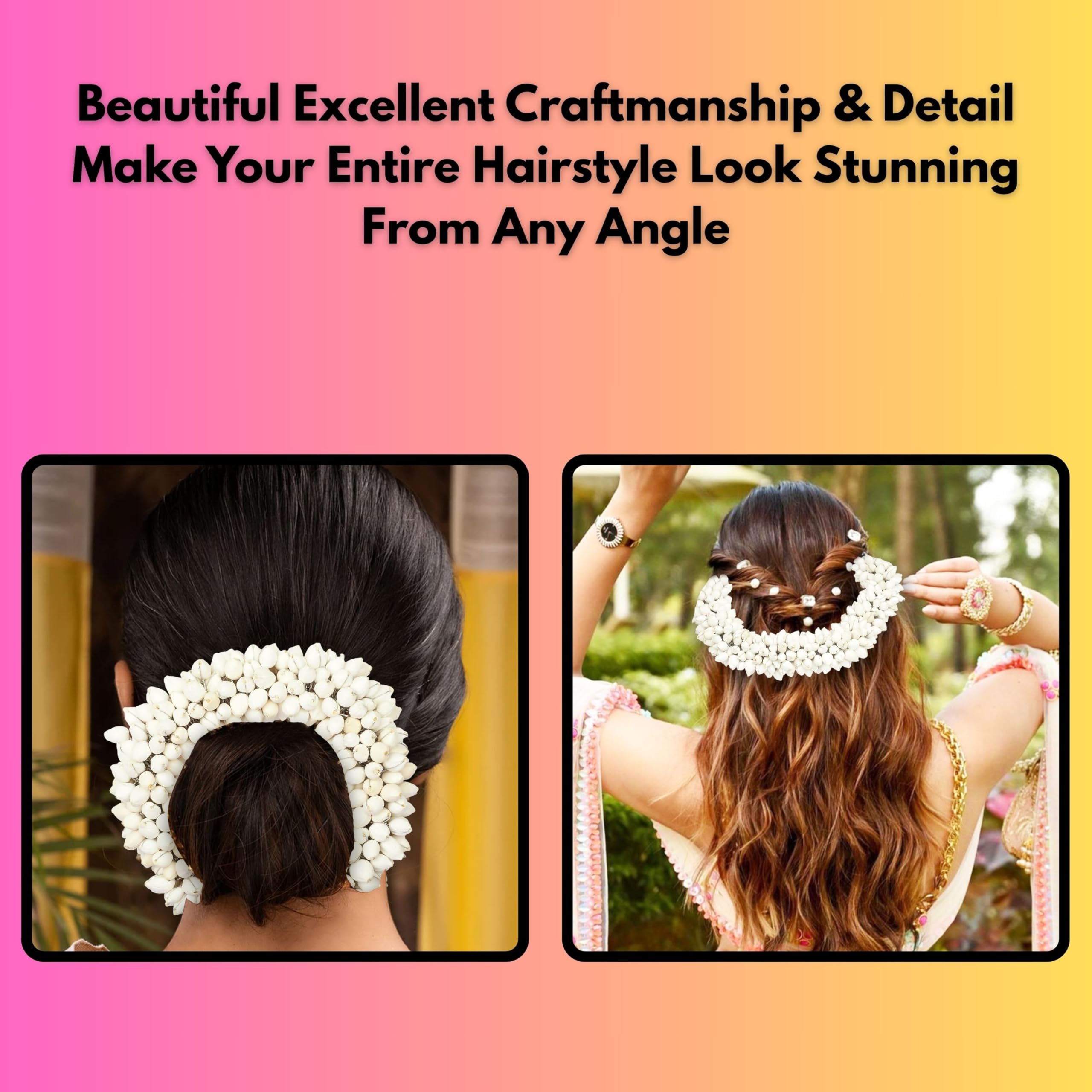 TrendyTrolley Artificial 10 Pc Yellow,Red & White Mogara & More | Suitable For Wedding Haldi Bride to Be Mehendi Bharatnatyam Kathhak Dance (10 Pc) 4
