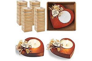 Rustic Wedding Candle Favors for Guests, 24 Pcs