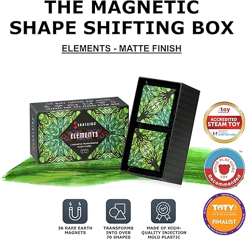 Miniatura 175 de Shashibo - Cubo que cambia de forma, juego para aliviar la ansiedad, con 36 imanes de tierras raras, premiado y patentado, extraordinario cubo