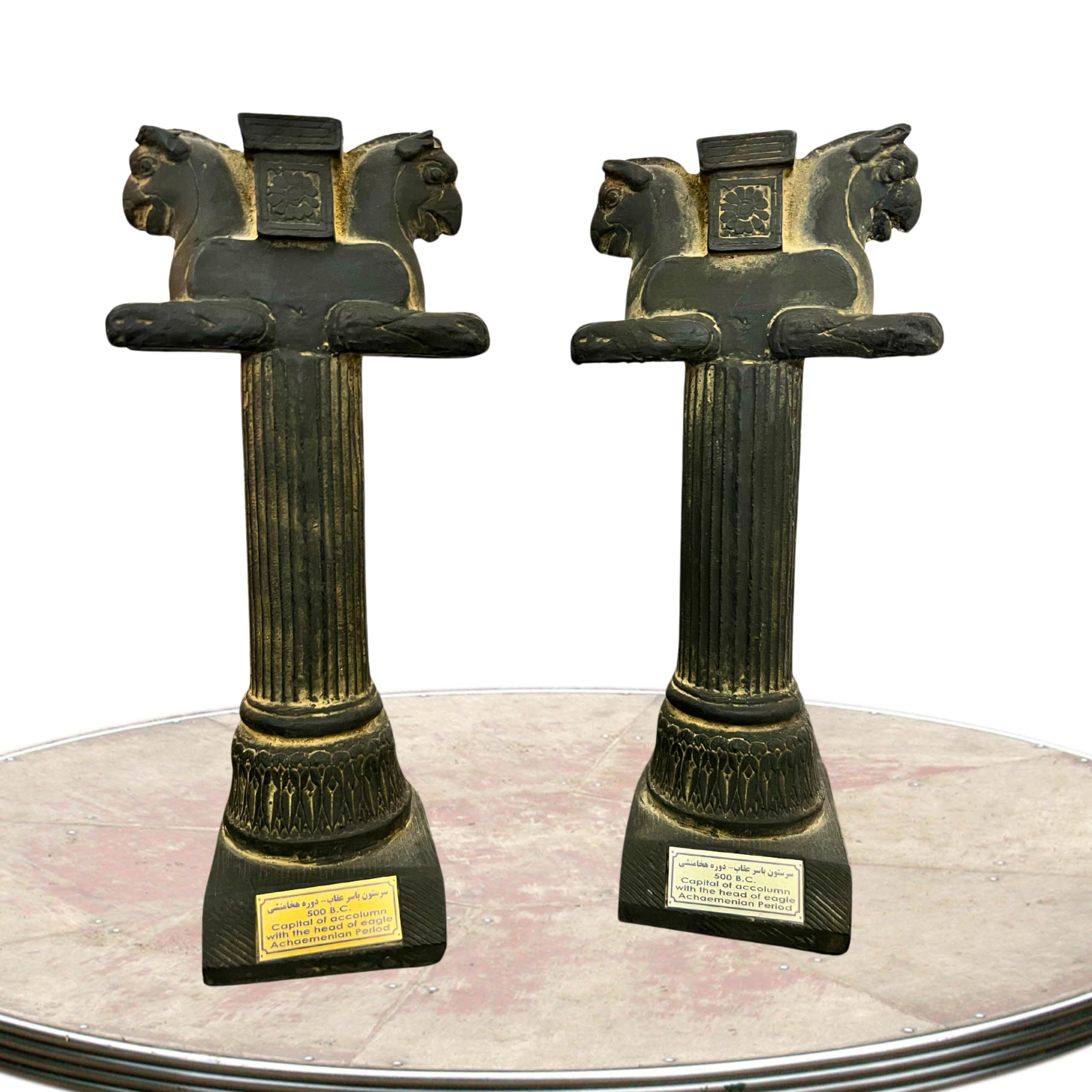 Persian Candlestick Holders - Set of 2 Takht e Jamshid Perspolis Columns Candle Holders - Unique Iranian Cultural Home Decor Candle Stands - Persian Home Decor