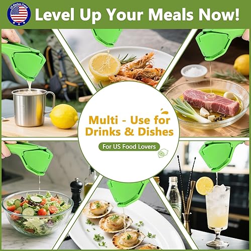 Miniatura 7 de Exprimidor manual plegable para limón y naranja  Colador de pulpa y semillas  Apto para lavavajillas, ahorro de espacio  Cocina y uso al aire libre