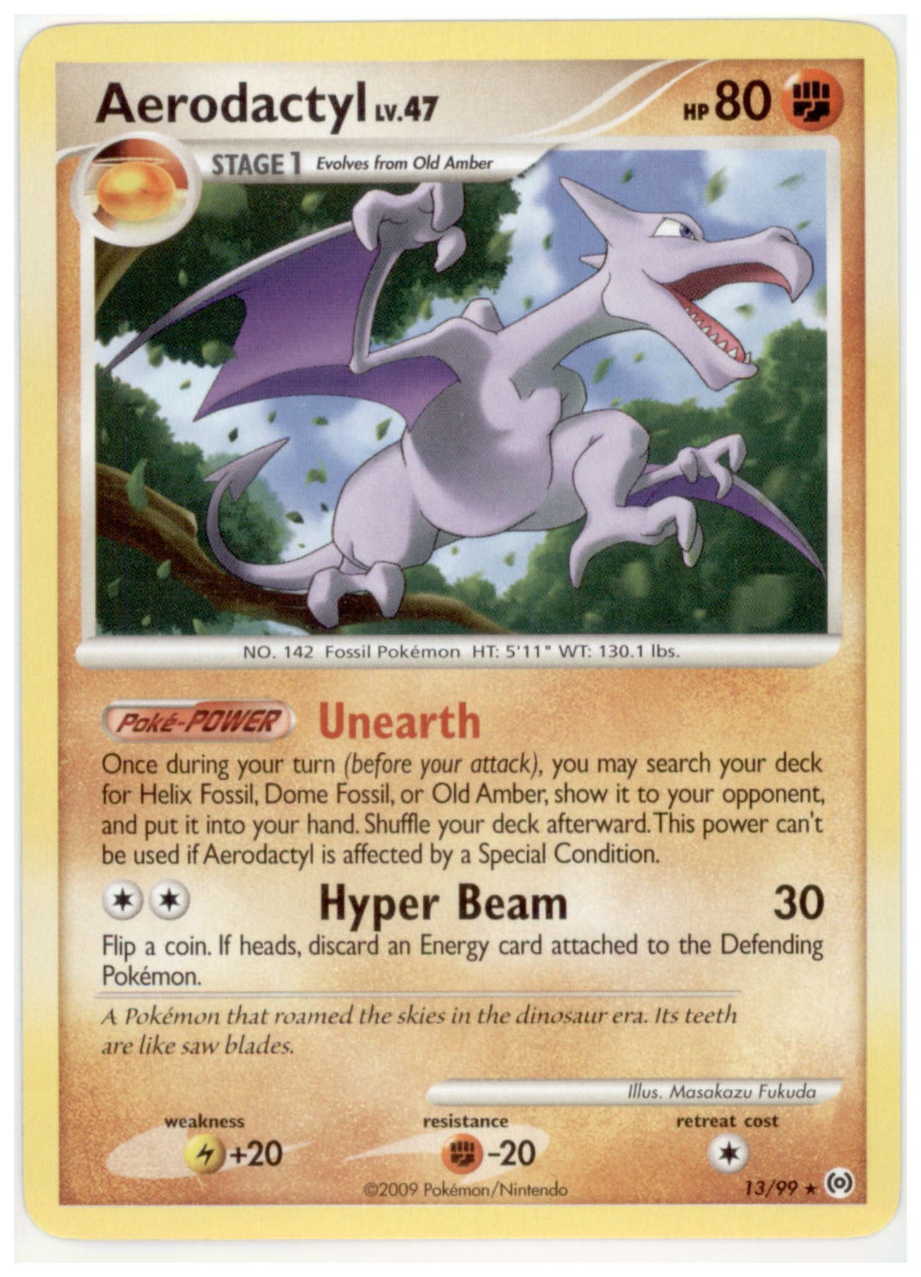 Amazon.com: Pokemon Platinum Arceus Single Card Aerodactyl #13 Rare [Toy] :  Toys & Games