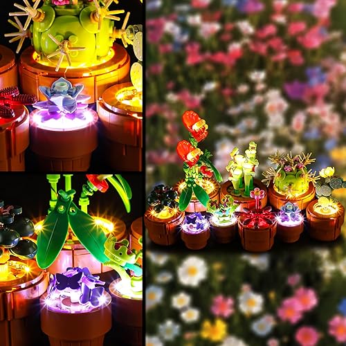 Miniatura 35 de Vaodest Luz LED para modelo de ramo de flores Lego 10280, diseño y configuración compatible con el modelo 10280
