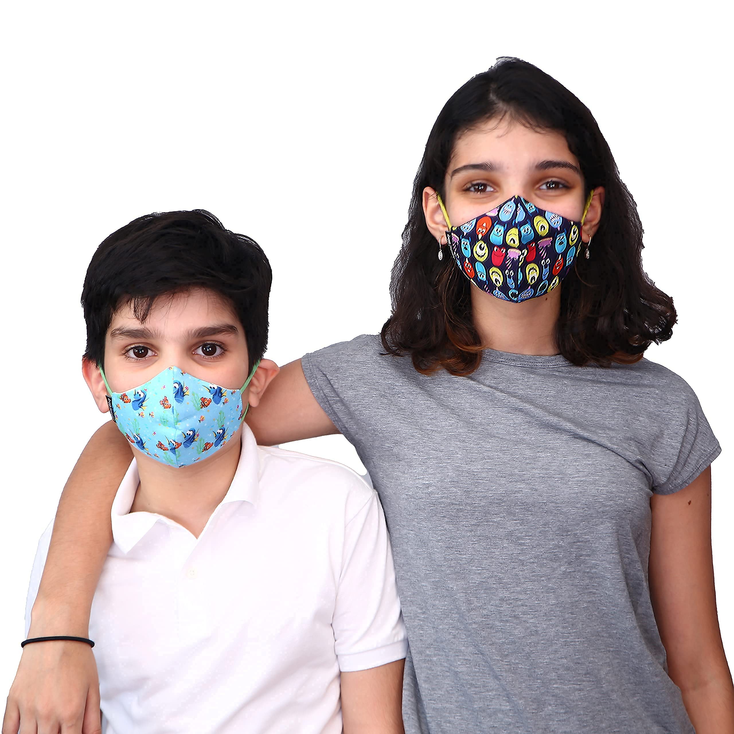 AIRIFIC Nirvana Mask Pack of 2 N95 Nanotechnology Masks | Anti-Pollution mask for kids & adults | (Monsters & Nemo-Extra Small) 2