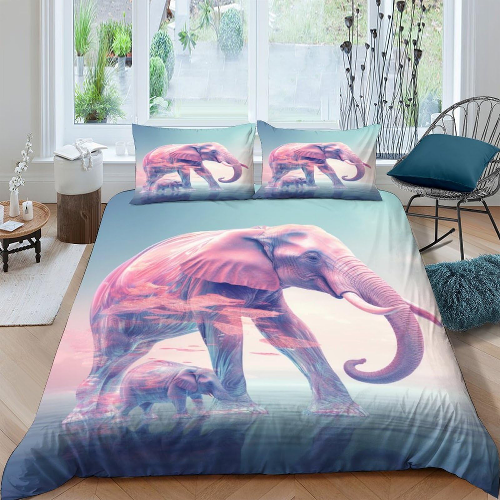 Housse de couette éléphant imprimé 3D pour transformer la chambre