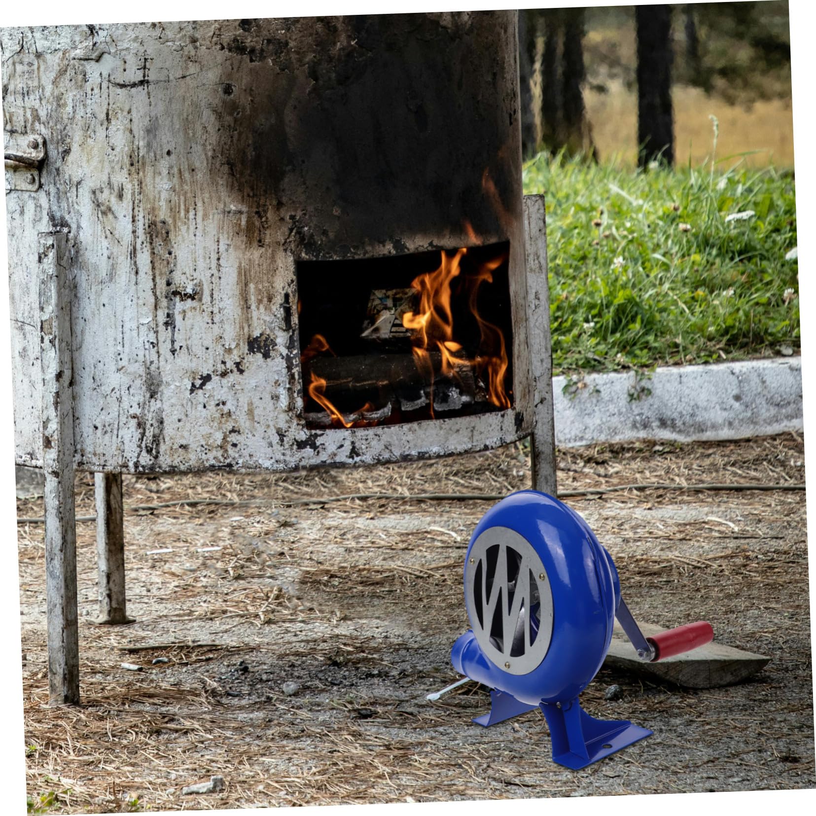 Soffiatore Manuale Portatile Per Barbecue e Campeggio Ventilatore Manovella Per Accendere Fuochi e Facile Da Usare e Pratico Per Outdoor