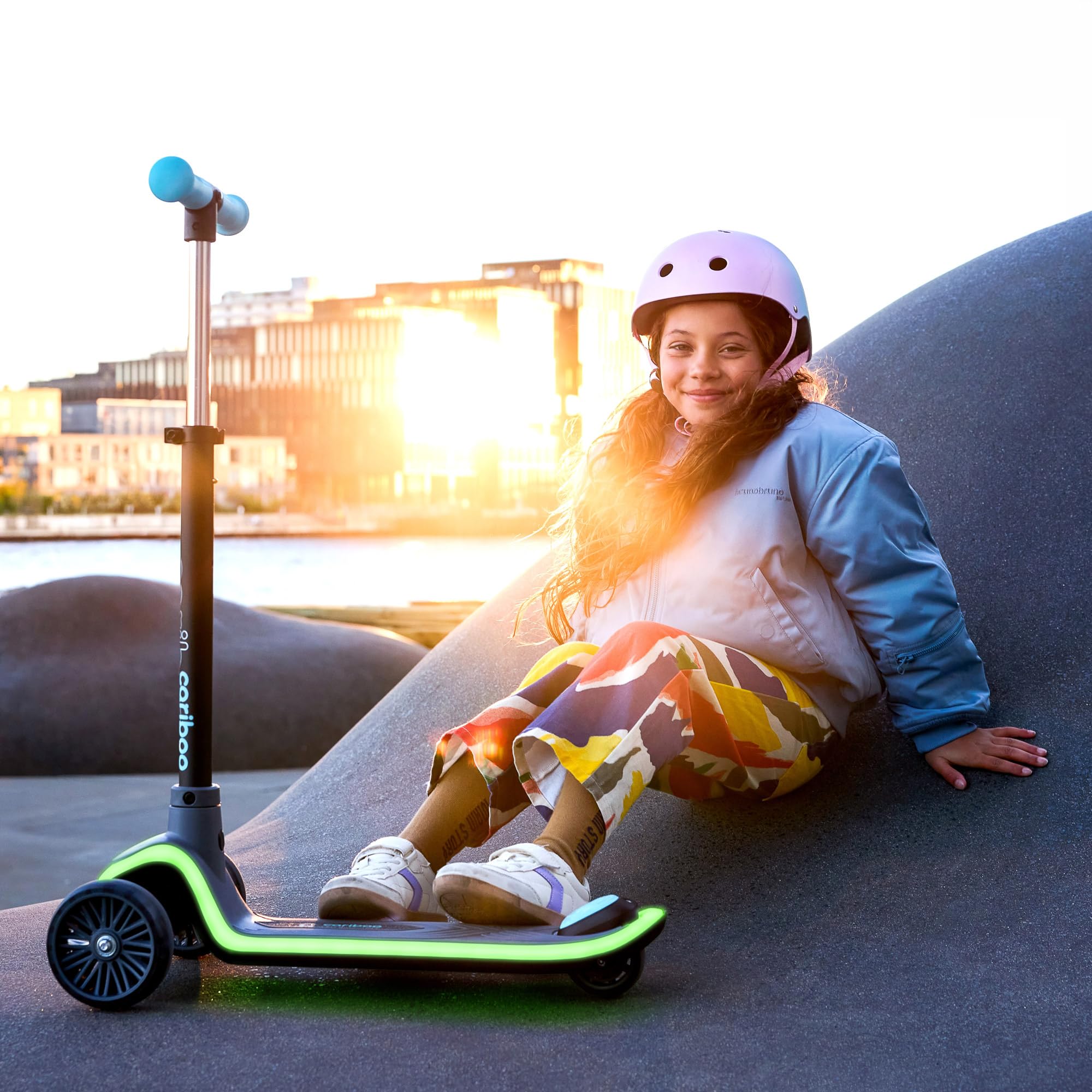 Cariboo Patinete Niño de 3 Años - Scooter con 3 Ruedas Manillar Ajustable en Altura LED Luces LEDstar