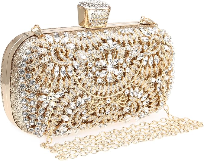 Women s Sparkly Rhinestone & Crystal Clutch Glitter Sequin Evening Purse for Weddings, Parties & Proms