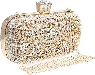 Womens Sparkly Rhinestone Crystal Clutch Bag Glitter...