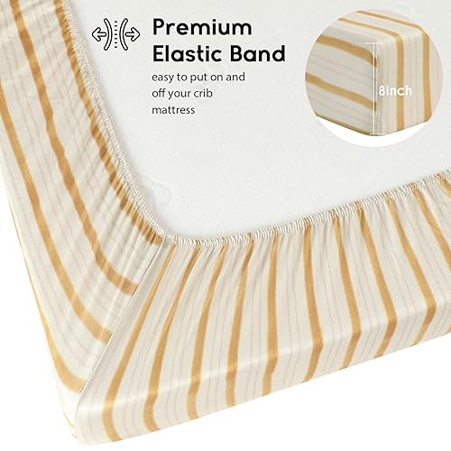 Miniatura 177 de Yoofoss Sábanas para cuna de bebé para niños y niñas, paquete de 2 sábanas bajeras para cuna estándar y colchón de niño pequeño, sábana de Panda