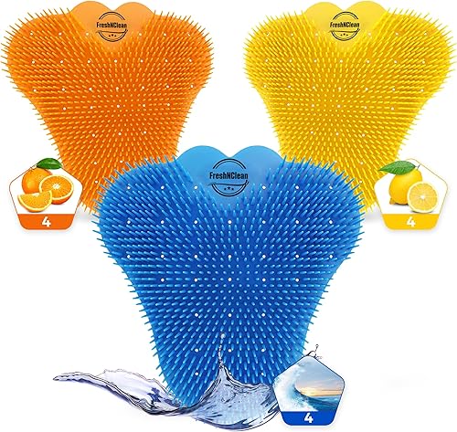 Desodorizador de pantalla urinaria (paquete de 12) – Pasteles antisalpicaduras con protección contra olores – Desodorizadores de larga duración para