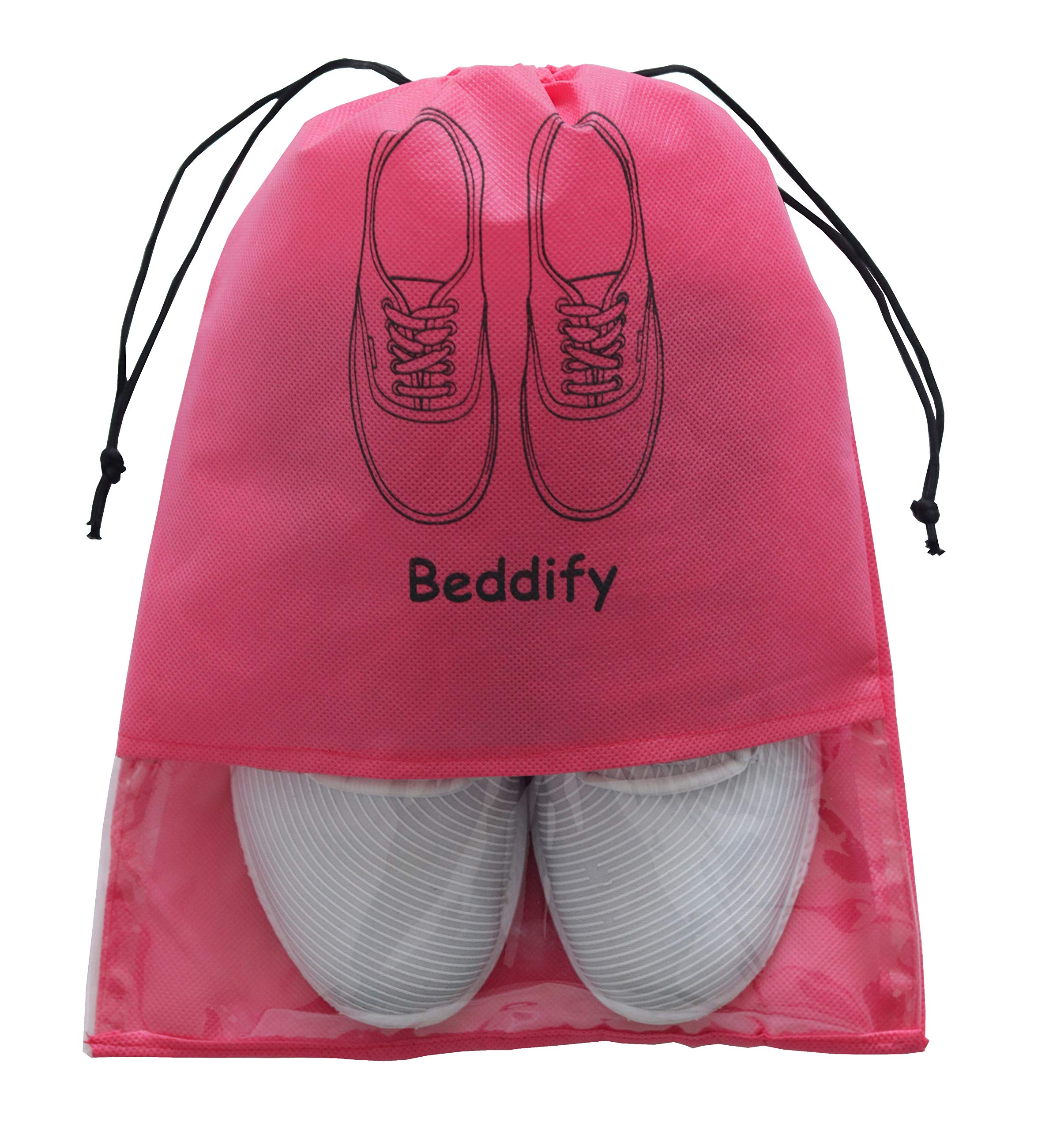 Beddify Pack of 12 Shoe Bags for Travel & Storage Travel Organizer for Women & Men Travel Accessories Shoe Organizer Shoe Pouches Travel Shoe Cover Travel Essentials (Blue, Silver & Pink)
