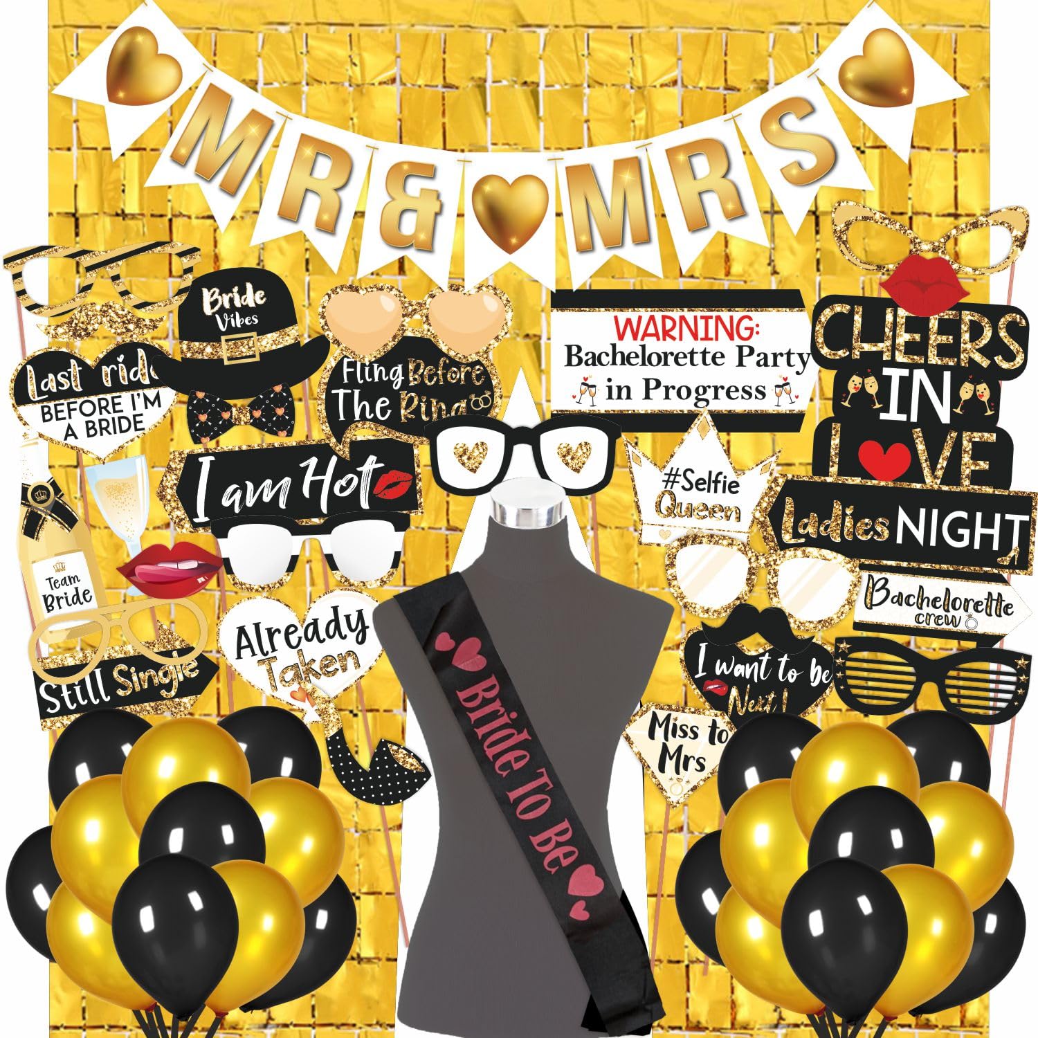 Wobbox Bachelorette Party Decorations, Bachelorette Party Props, Bachelorette Decoration, Bachelorette Decoration Set Combo (51 Pcs Combo GI)