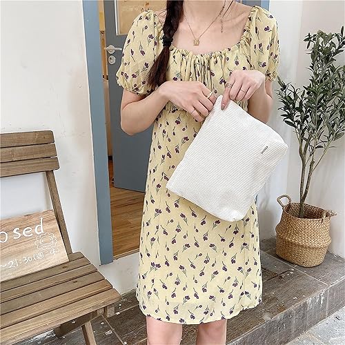 Miniatura 4 de Bolsas de cosméticos para mujer, bolsa de cosméticos de pana, bolsos estéticos para mujer, bolsos de mano con puntos sonrientes, organizador de