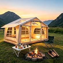 Inflatable Camping Tent, Glamping Blow Up Tent with Hand Pump for All-Season