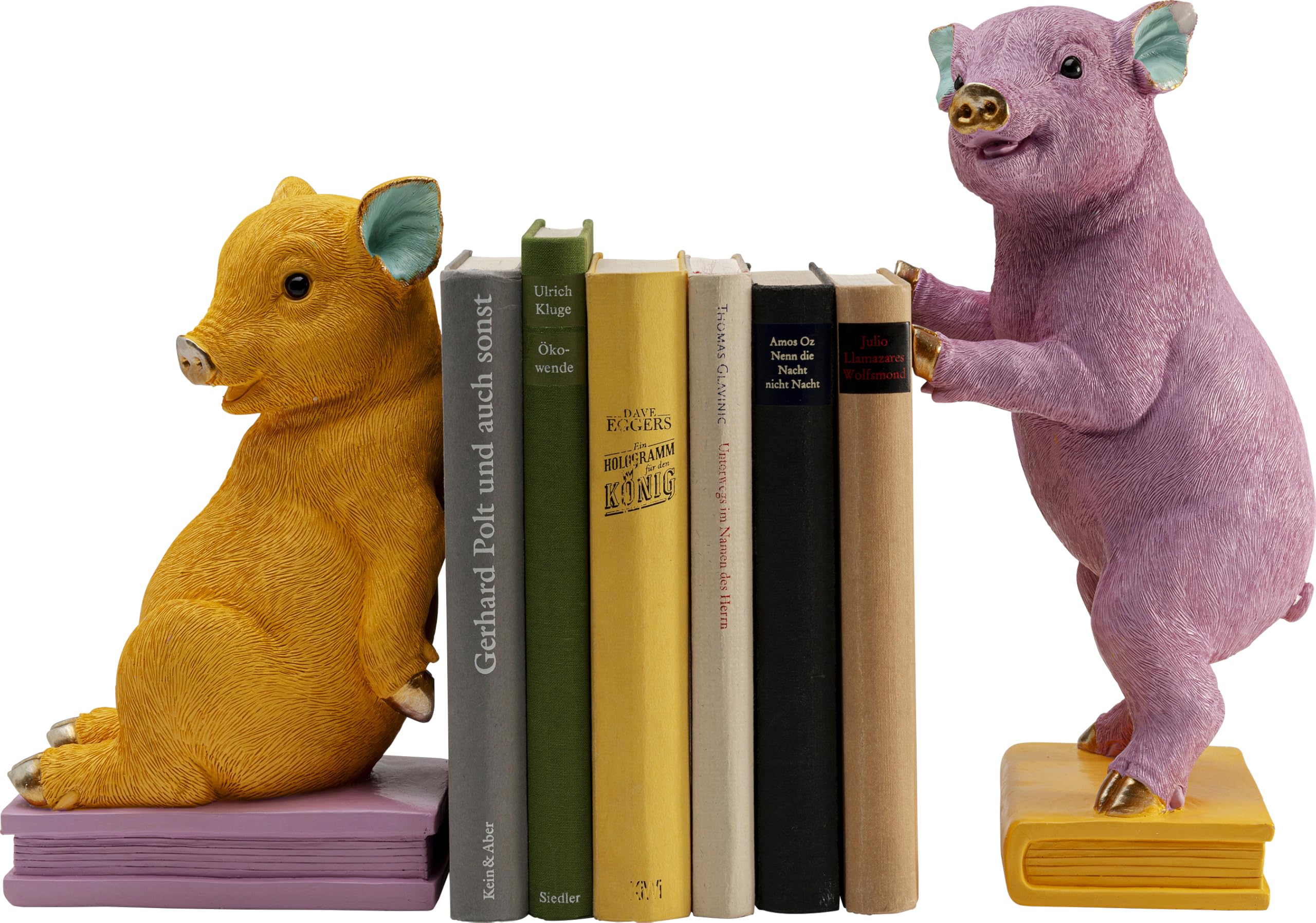 Kare Design Bookend Pig Party,2er Set, purple, 30x13x15 cm, book holder, Design, Home decor, Modern, Interior, Decoration, Home trend, Gift, Table decor, Living room