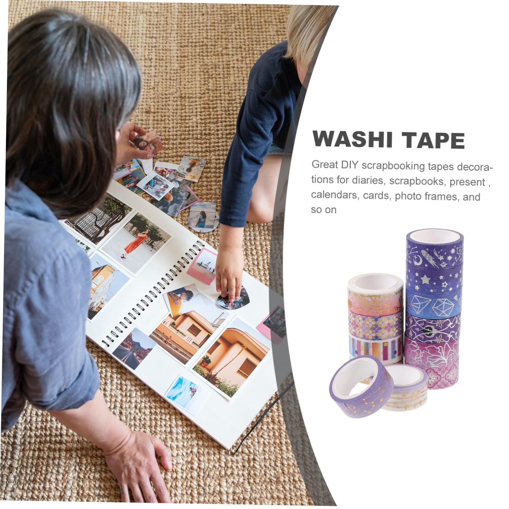 Operitacx 4 Set Nastro Adesivo Washi Per Stampa A Caldo Carta Adesiva Per Manuali Evidenziatori Pennarelli Accessori Trasparenti Per Animali Puntini Per Artigianato Penna 12 * 4