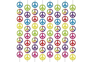 12 Pack 60's Hippie Theme Party Banners Decorations